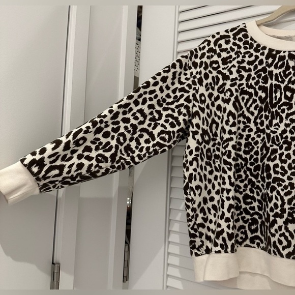 (Set) J.Crew leopard print terry cloth cotton pullover crewneck and jogger pants - Picture 5 of 10